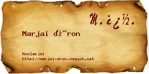 Marjai Áron névjegykártya